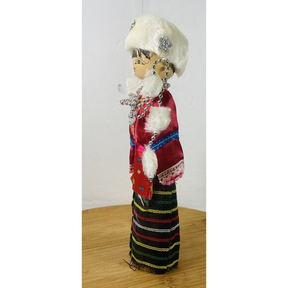 Chinese 9"H Handmade Collectible Minority Nationality Miniature Wooden Doll ! - Picture 4 of 6